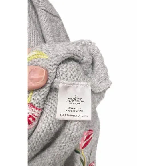 Romeo Juliet Couture Floral Poppy Embroidered Oversized Grandmacore Small - Picture 7 of 10